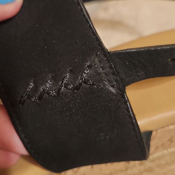 Ugg "Elena" Black Suede & Brown Leather Espadrille Wedge Heel Shoes Size 10 - Picture 3 of 12